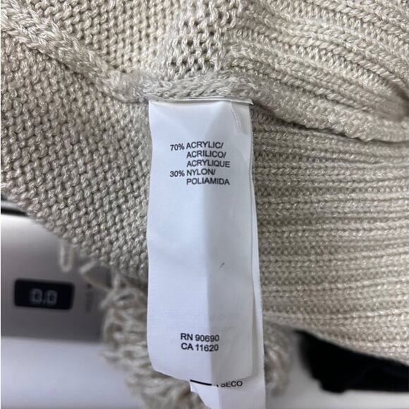 Mac & Jac Womens S Cream Fringe Cardigan - Acrylic & Nylon - Picture 5 of 9